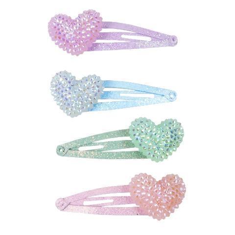 Great Pretenders Sparkle Heart Bobble Hair Clips 4pk - Assorted-Pumpkin Pie Kids Canada