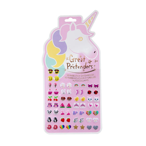 Great Pretenders Sticker Earrings - Unicorn-87503-Pumpkin Pie Kids Canada