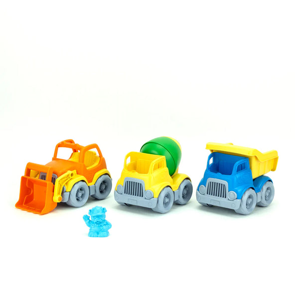 Green Toys Construction Trucks 3pk-CST3A-1630-Pumpkin Pie Kids Canada