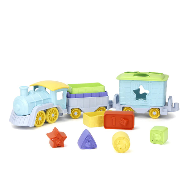 Green Toys Stack & Sort Train-TNSS-1460-Pumpkin Pie Kids Canada