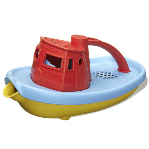 Green Toys Tugboat - Red-TUG01R-R-Pumpkin Pie Kids Canada