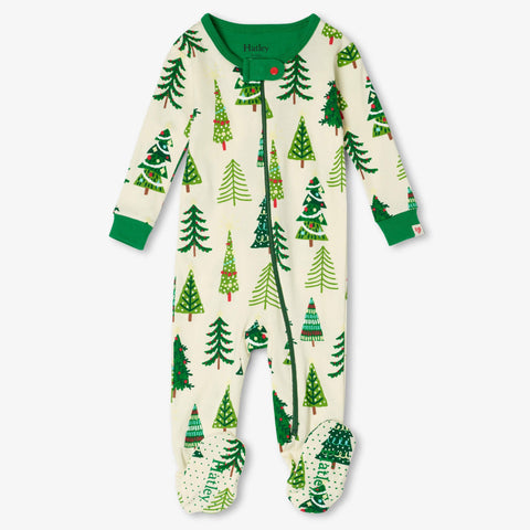 Hatley Footed Coverall - Christmas Tree-Pumpkin Pie Kids Canada