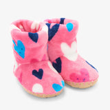 Hatley Fuzzy Fleece Slippers - Confetti Hearts-Pumpkin Pie Kids Canada