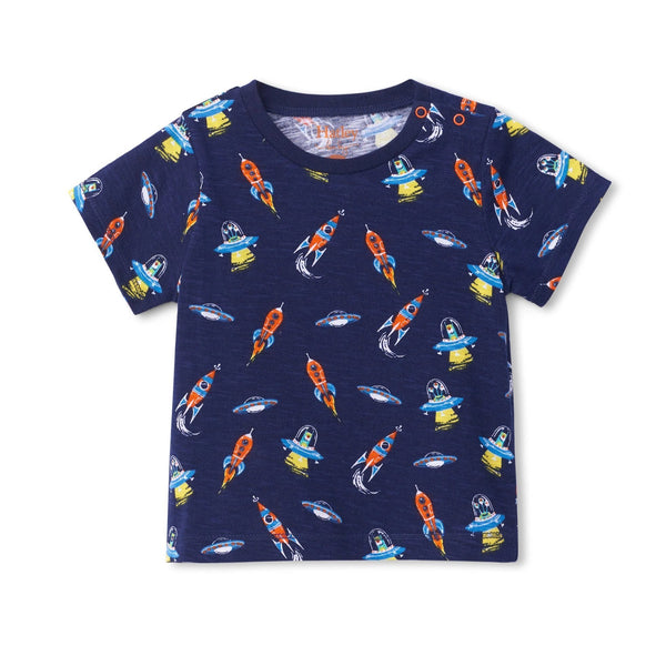 Hatley Graphic Top - Retro Rockets-S20RRI1300 3-6M-Pumpkin Pie Kids Canada