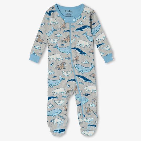 Hatley Organic Footed Coverall - Arctic Animals-Pumpkin Pie Kids Canada