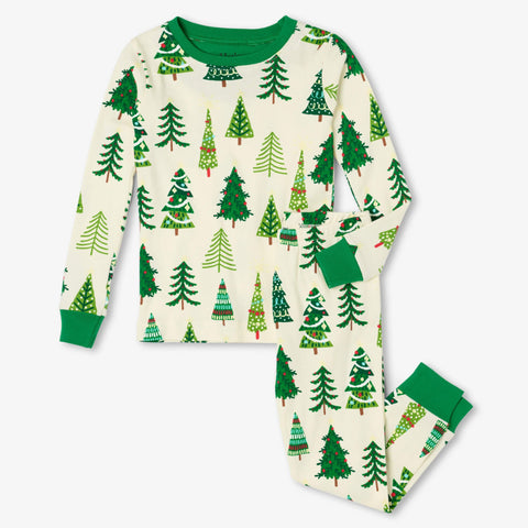 Hatley Organic Pajama Set - Christmas Tree-Pumpkin Pie Kids Canada