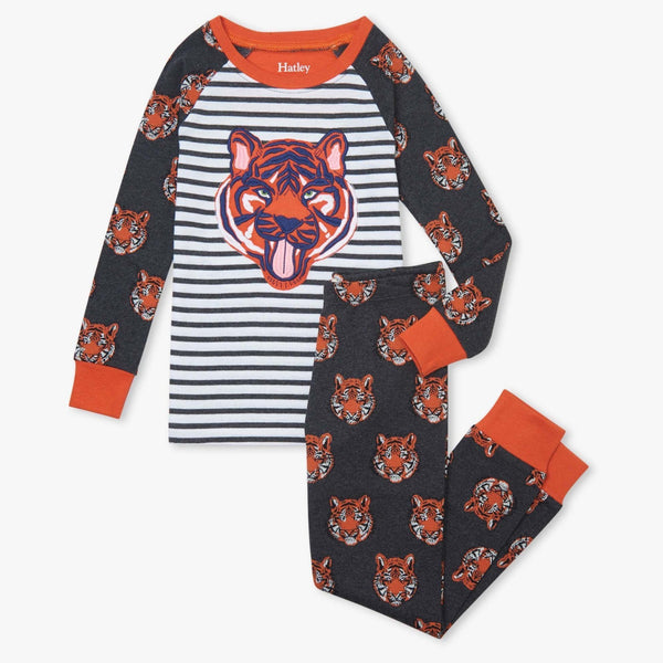 Hatley Organic Pajama Set - Fierce Tigers-Pumpkin Pie Kids Canada