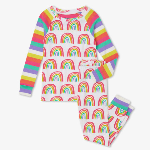 Hatley Organic Pajama Set - Pretty Rainbows-Pumpkin Pie Kids Canada