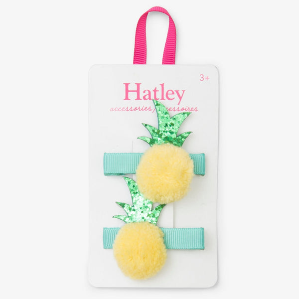 Hatley Pom Pom Pineapples Hair Clips-Pumpkin Pie Kids Canada