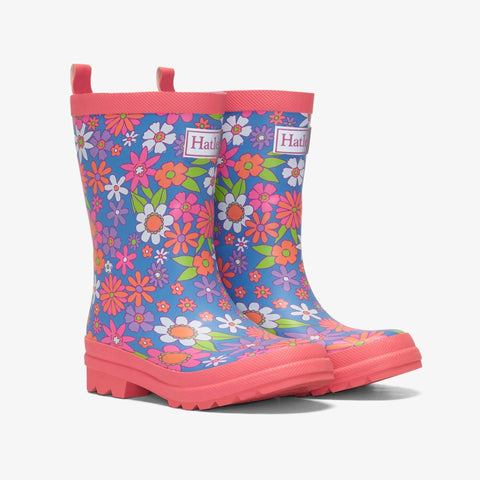 Hatley Rain Boot - Retro Floral-S23RFK1367 6-Pumpkin Pie Kids Canada