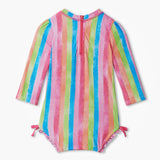 Hatley Rashguard Swimsuit - Rainbow Stripes-Pumpkin Pie Kids Canada