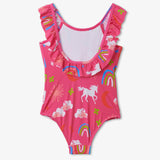 Hatley Ruffle Sleeve Swimsuit - Unicorns & Rainbows-Pumpkin Pie Kids Canada