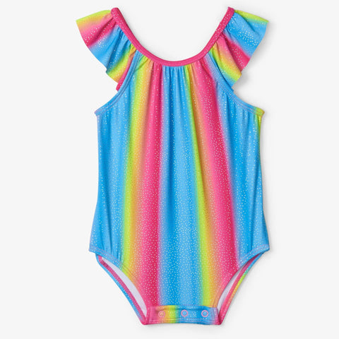 Hatley Ruffle Swimsuit - Jelly Bean Rainbow-S23JBI1411 3-6M-Pumpkin Pie Kids Canada