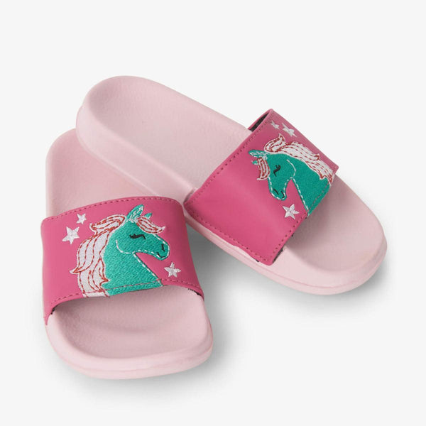Hatley Slide On Sandals - Playful Horses-S22USK1530 9-Pumpkin Pie Kids Canada