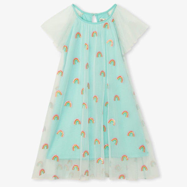 Hatley Tiered Tulle Dress - Shimmer Rainbows-S22RSI1422 3-6M-Pumpkin Pie Kids Canada