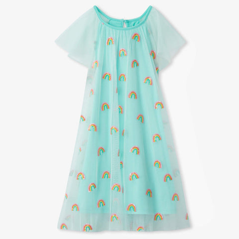 Hatley Tiered Tulle Dress - Shimmer Rainbows-Pumpkin Pie Kids Canada