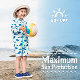 Jan & Jul 1pc UV Jumpsuit - Blue Whale-Pumpkin Pie Kids Canada