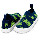 Jan & Jul Graphic Knit Shoes - Triceratops-Pumpkin Pie Kids Canada