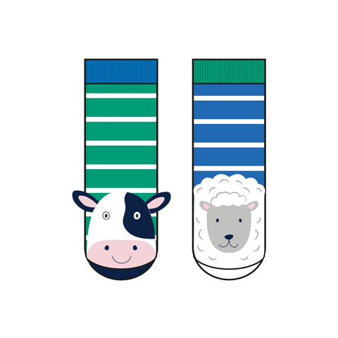 Joules Neat Feet Bamboo Socks 2pk - Cow/Sheep-Pumpkin Pie Kids Canada