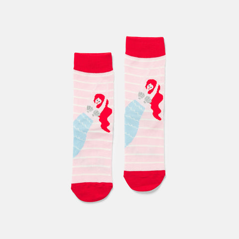 Joules Neat Feet Bamboo Socks - Mermaid Stripe-Pumpkin Pie Kids Canada