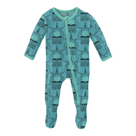 KicKee Pants Footie with Zipper - Art Nouveau Floral-ZF14-9-LI-F22D2-ANF 36-Pumpkin Pie Kids Canada