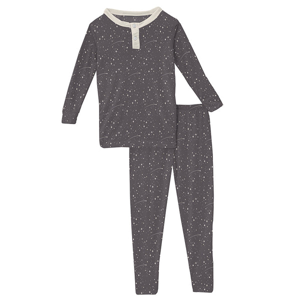 KicKee Pants Henley Pajama Set - Rain Shooting Stars-Pumpkin Pie Kids Canada