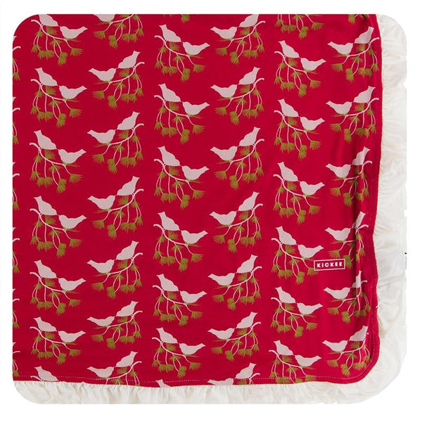 KicKee Pants Ruffle Toddler Blanket - Crimson Kissing Birds-GTB14-7-H-F20D3-CKB-Pumpkin Pie Kids Canada