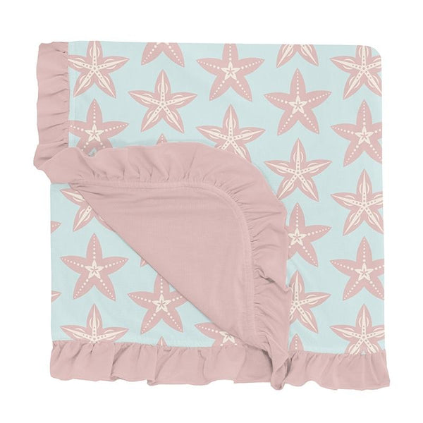 KicKee Pants Ruffle Toddler Blanket - Fresh Air Fancy Starfish-GTB14-7-H-F21D4-FAFS-Pumpkin Pie Kids Canada