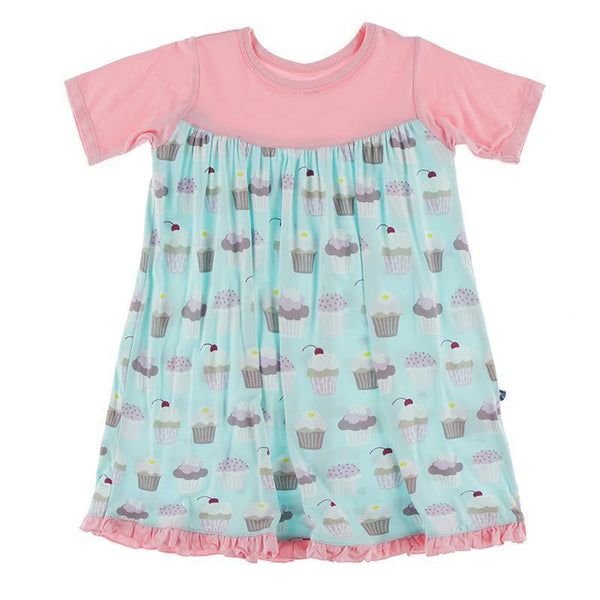 KicKee Pants S/S Swing Dress - Summer Sky Cupcakes-Pumpkin Pie Kids Canada