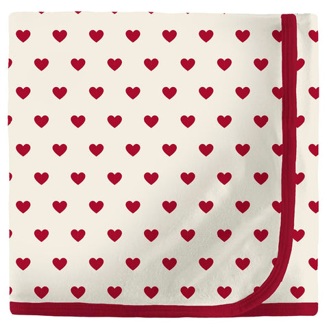 KicKee Pants Swaddling Blanket - Natural Hearts-Pumpkin Pie Kids Canada