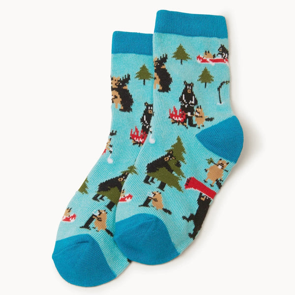 Little Blue House Crew Socks - Life in the Wild Blue-SO3WIAN002 S-Pumpkin Pie Kids Canada
