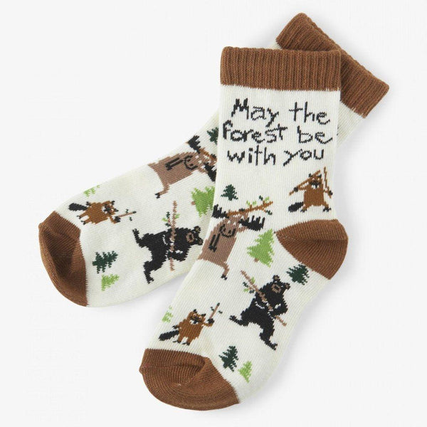 Little Blue House Crew Socks - May the Forest be with You-SO3WIAN064 S-Pumpkin Pie Kids Canada
