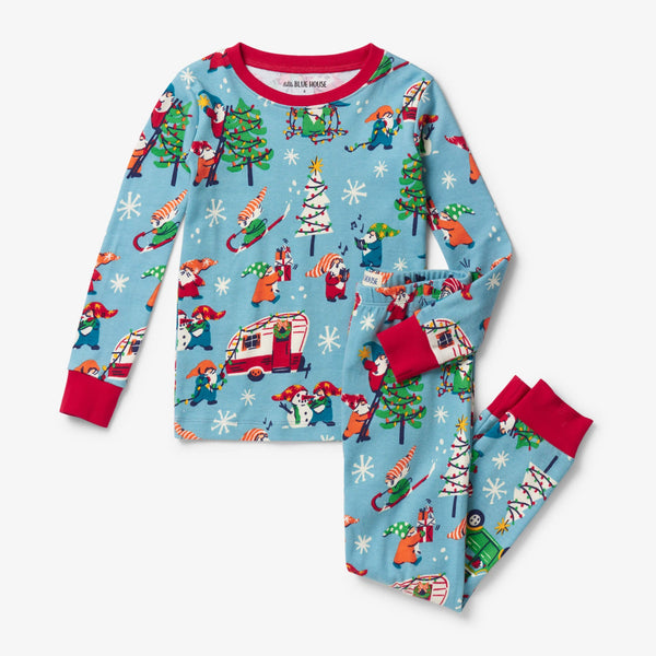 Little Blue House Pajama Set - Gnome for the Holidays-Pumpkin Pie Kids Canada