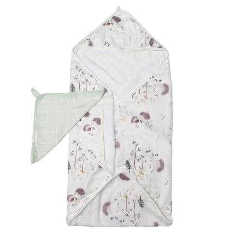 Loulou Lollipop Hooded Towel Set - Hedgehogs-Pumpkin Pie Kids Canada