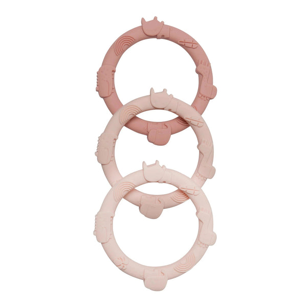 Loulou Lollipop Wild Teething Ring Set - Pink-Pumpkin Pie Kids Canada