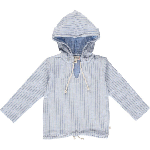 Me & Henry Gauze Hooded Top - Blue-Pumpkin Pie Kids Canada