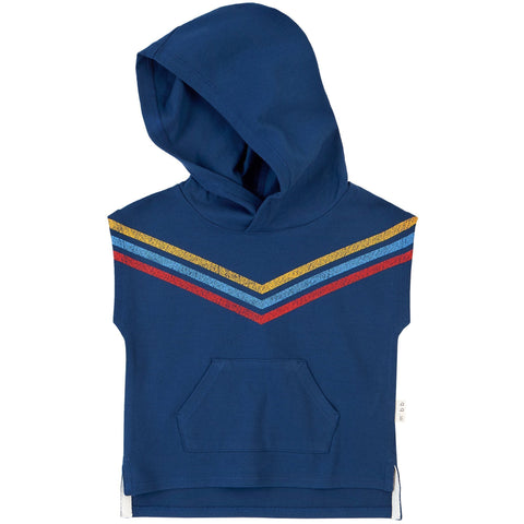 Miles Baby Hooded Tank- Navy Chevron-Pumpkin Pie Kids Canada