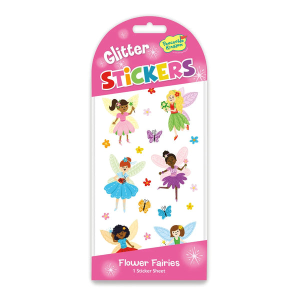 Peaceable Kingdom Stickers - Glitter Flower Fairies-STK241-Pumpkin Pie Kids Canada