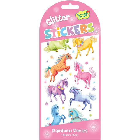 Peaceable Kingdom Stickers - Glitter Ponies-STK192-Pumpkin Pie Kids Canada