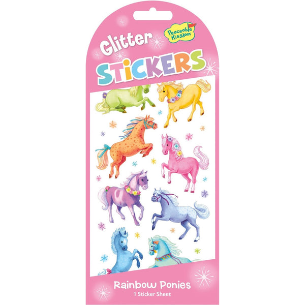 Peaceable Kingdom Stickers - Glitter Ponies-Pumpkin Pie Kids Canada