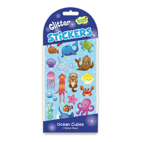 Peaceable Kingdom Stickers - Glitter Underwater Fun-STK243-Pumpkin Pie Kids Canada