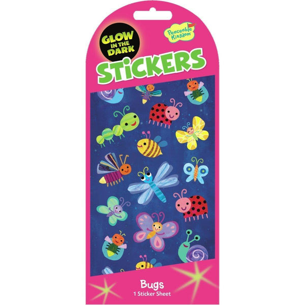 Peaceable Kingdom Stickers - Glow in Dark Bugs-STK222-Pumpkin Pie Kids Canada