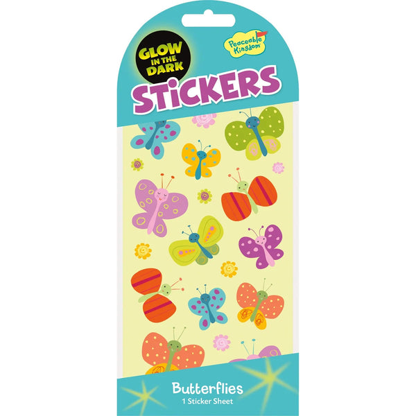 Peaceable Kingdom Stickers - Glow in the Dark Butterflies-STK206-Pumpkin Pie Kids Canada