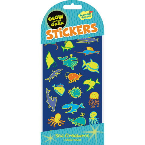 Peaceable Kingdom Stickers - Glow in the Dark Sea Creatures-STK108-Pumpkin Pie Kids Canada