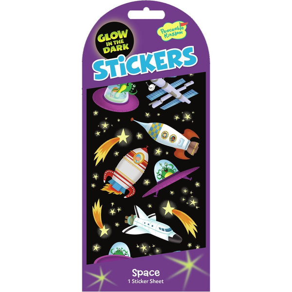 Peaceable Kingdom Stickers - Glow in the Dark Space-Pumpkin Pie Kids Canada