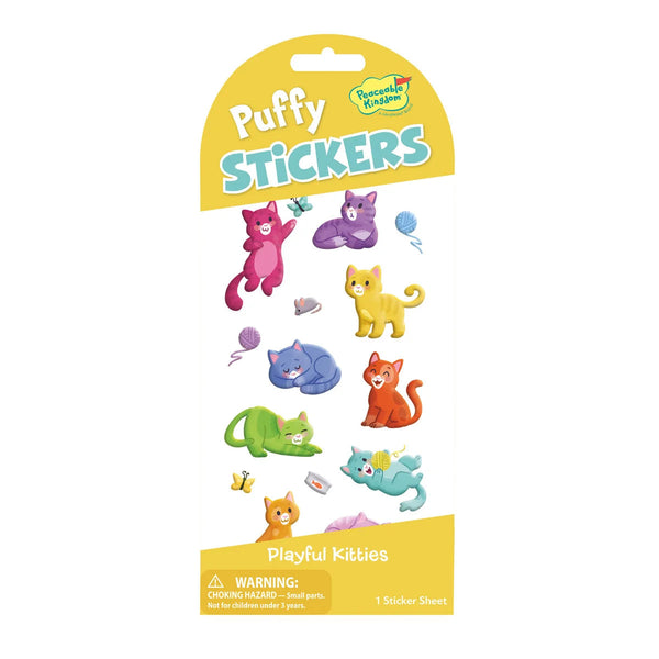 Peaceable Kingdom Stickers - Puffy Playful Kitties-STK240-Pumpkin Pie Kids Canada