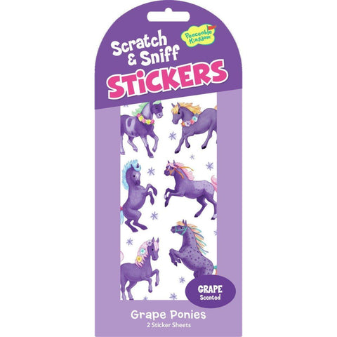Peaceable Kingdom Stickers - Scratch & Sniff Grape Ponies-STK217-Pumpkin Pie Kids Canada