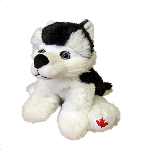 Stuffed Animal House Maplefoot Husky 12"- Black-MF-18-Pumpkin Pie Kids Canada