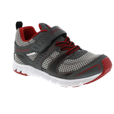 Tsukihoshi Velocity Sneaker - Grey/Red-3580-022 11-Pumpkin Pie Kids Canada