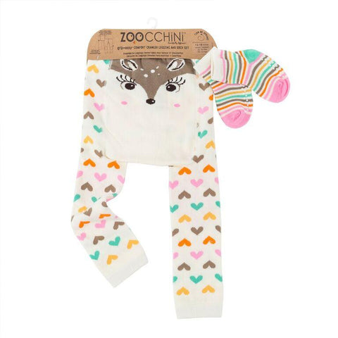 Zoocchini Legging & Sock Set - Fiona the Fawn-ZOO512 12-18-Pumpkin Pie Kids Canada